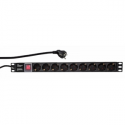 LogiLink - Power distribution unit (rack-mountable) - AC 250 V - 3500 Watt - input: CEE 7 / 7 - output connectors: 9 (power) - 1U - 19" - black, RAL 9005