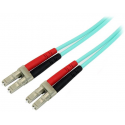 StarTech.com Aqua OM4 Duplex Multimode Fiber - 2m  /  6 ft - 100 Gb - 50 / 125 - OM4 Fiber - LC to LC Fiber Patch Cable (450FBLCLC2) - Network cable - LC multi-mode (M) to LC multi-mode (M) - 2 m - fibre optic - duplex - 50  /  125 micron - OM4 - aqua