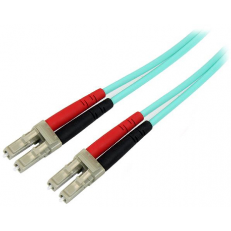 StarTech.com Aqua OM4 Duplex Multimode Fiber - 16 ft / 5m - 100 Gb - 50 / 125 - OM4 Fiber - LC to LC Fiber Patch Cable (450FBLCLC5) - Network cable - LC multi-mode (M) to LC multi-mode (M) - 5 m - fibre optic - duplex - 50 / 125 micron - OM4 - aqua - 1