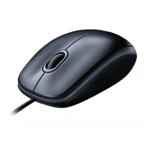 Logitech M100 - Mouse - right and left-handed - optical - 3 buttons - wired - USB - black - 2