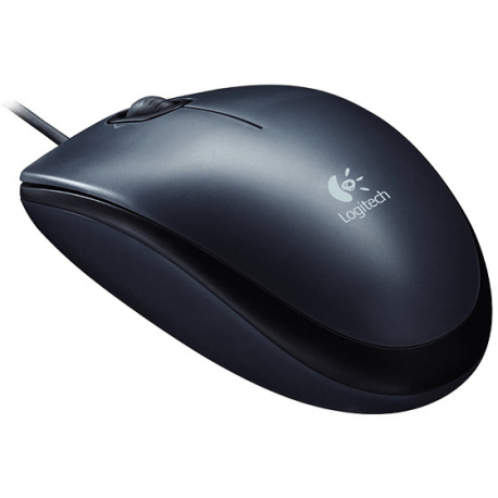 Logitech M100 - Mouse - right and left-handed - optical - 3 buttons - wired - USB - black - 3