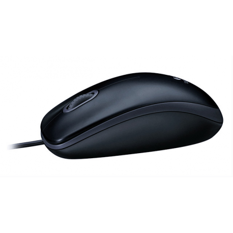 Logitech M100 - Mouse - right and left-handed - optical - 3 buttons - wired - USB - black - 4