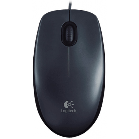 Logitech M100 - Mouse - right and left-handed - optical - 3 buttons - wired - USB - black - 5
