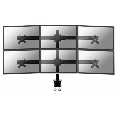 Neomounts by Newstar FPMA-D700D6 - Mounting kit - for 6 LCD displays (full-motion) - black - screen size: 19"-27" - clamp mountable, desk-mountable - 1