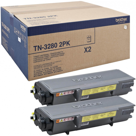 Brother TN3280 2PK - 2-pack - black - original - toner cartridge - for Brother DCP-8070, 8085, HL-5340, 5350, 5370, 5380, MFC-8370, 8380, 8880, 8890 - 0