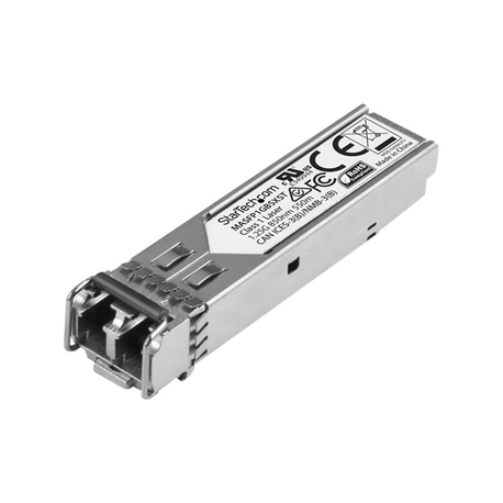 StarTech.com Cisco Meraki MA-SFP-1GB-SX Compatible SFP Module, 1000BASE-SX, 1GbE MMF Optic Transceiver, LC Connector, 550m, 850nm, DDM, Cisco Meraki MS225, MX400, Mini GBIC Transceiver - Lifetime Warranty (MASFP1GBSXST) - SFP (mini-GBIC) transceiver module (equivalent to: Cisco Meraki MA-SFP-1GB-SX) - GigE - 1000Base-SX - LC multi-mode - up to 550 m - 850 nm - 0