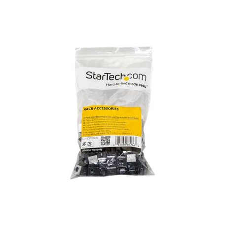 StarTech.com 10-32 Server Rack Screws - 50 Pack - Network Rack Screws and Clip Nuts for Rack Mount Server Cabinet or Enclosure (CLPSCRW1032) - Rack screws and nuts - for P / N: 2POSTRACK12, 2POSTRACK16, CABSCRWS1032 - 1