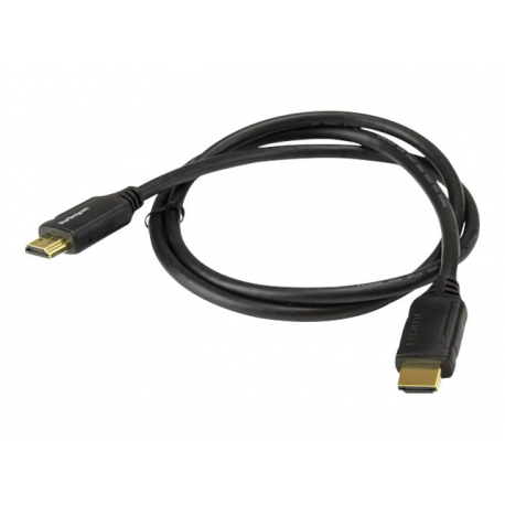 StarTech.com 3ft (1m) Premium Certified HDMI 2.0 Cable with Ethernet, High Speed Ultra HD 4K 60Hz HDMI Cable HDR10, HDMI Cord (Male / Male Connectors), For UHD Monitors, TVs, Displays - Durable HDMI Cable (HDMM1MP) - HDMI cable with Ethernet - HDMI male to HDMI male - 1 m - black - for P / N: EXTEND-HDMI-4K40C6P1, KITBXAVHDPEU, KITBXAVHDPUK, KITBXDOCKPEU, KITBXDOCKPUK - 4