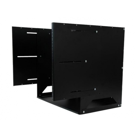 StarTech.com 8U Open Frame Wall Mount Network Rack w /  Built in Shelf - 2-Post Adjustable Depth (12" to 18") Equipment Rack - 75.2lbs (WALLSHELF8U) - Rack (wall mount) - black - 8U - 19" - for P / N: CABSCRWS1032 - 3