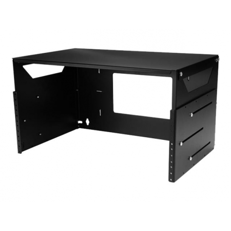 StarTech.com 4U Open Frame Wall Mount Network Rack w /  Built in Shelf - 2-Post Adjustable Depth (12" to 18") Equipment Rack - 75.2lbs (WALLSHELF4U) - Rack (wall mount) - black - 4U - 19" - for P / N: CABSCRWS1032 - 4
