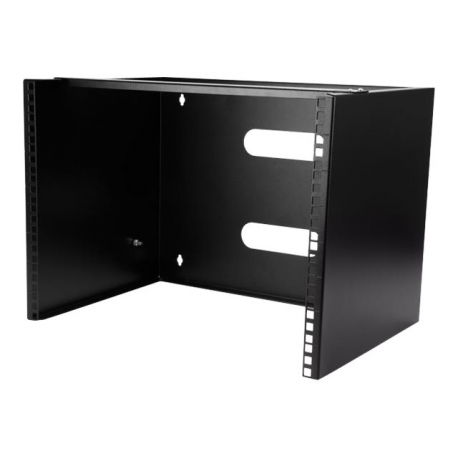 StarTech.com Wall Mount Patch Panel Rack - 4U Wall Mount Rack Shelf with Built in Shelf - 2 Post Open Frame Rack - Rack Shelf (WALLMOUNT8) - Cabinet - wall mountable - black - 8U - 12" - 1