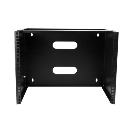 StarTech.com Wall Mount Patch Panel Rack - 4U Wall Mount Rack Shelf with Built in Shelf - 2 Post Open Frame Rack - Rack Shelf (WALLMOUNT8) - Cabinet - wall mountable - black - 8U - 12" - 5