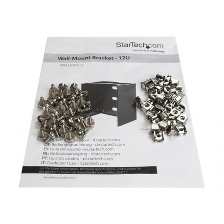 StarTech.com Wall Mount Patch Panel Rack - 15U Wall Mount Rack - 2 Post Open Frame Rack - Wall Mount Network Patch Panel (WALLMNT12) - Wall mount bracket - black - 12U - 4