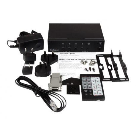 StarTech.com Multi-Input to HDMI Converter Switch - DisplayPort, VGA and Dual-HDMI to HDMI Switch - Priority and Automatic Switch - 4K (HDVGADP2HD) - Video / audio switch - desktop - for P / N: BOX4CABLE - 3