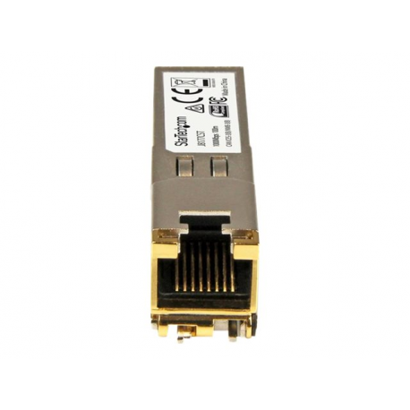 StarTech.com HPE J8177C Compatible SFP Module, 1000BASE-T, SFP to RJ45 Cat6 / Cat5e, 1GE Gigabit Ethernet SFP, RJ-45 (Copper) 100m, HPE 1810, 1820, 2530, 1Gbps Mini GBIC Transceiver SFP - Lifetime Warranty (J8177CST) - SFP (mini-GBIC) transceiver module (equivalent to: HP J8177C) - GigE - 1000Base-T - RJ-45  /  SFP (mini-GBIC) - up to 100 m - for HPE 1810, 1910, 20p 10 / 100 / 1000, 2610, 3500, 6200, Switch 8212; HPE Aruba 2530, 5406 - 4