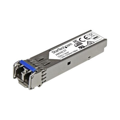 StarTech.com HPE J4859C Compatible SFP Module, 1000BASE-LX, 1GbE Single Mode (SMF) / Multi Mode MMF Fiber Optic Transceiver, LC Connector, 10km, 1310nm, DDM, HPE 1400, 1700, 1820, Mini GBIC - Lifetime Warranty (J4859CST) - SFP (mini-GBIC) transceiver module (equivalent to: HP J4859C) - GigE - 1000Base-LX - LC - up to 10 km - 1310 nm - for HPE 1700, 2610, 93XX, Switch XL 10 / 100 / 1000; HPE Aruba 2530, 2930F 24, 2930F 48, 5406 - 4