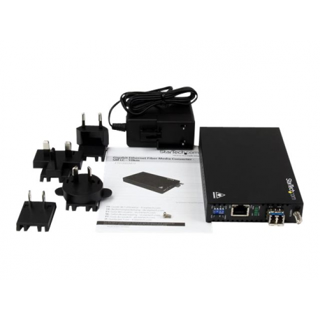 StarTech.com Singlemode (SM) LC Fiber Media Converter for 1Gbe Network - 10km - Gigabit Ethernet - 1310nm - with SFP Transceiver (ET91000SM10) - Fibre media converter - GigE - 100Base-LX, 1000Base-T - RJ-45 / LC single-mode - up to 10 km - 1310 nm - for P / N: SVA12M2NEUA, SVA12M5NA - 1