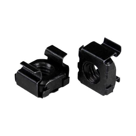 StarTech.com M6 Cage Nuts - 50 Pack, Black - M6 Mounting Cage Nuts for Server Rack & Cabinet (CABCAGENUT6B) - Cage nuts - black (pack of 50) - for P / N: RACK-18U-20-WALL-OA, RACK-21U-20-WALL-OA, RACK-24U-20-WALL-OA, RK3236BKF, WALLMOUNT4 - 2