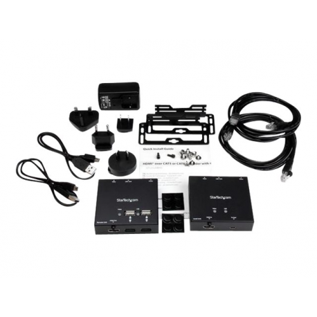 StarTech.com HDMI over CAT6 Extender with 4-port USB Hub - Remote HDMI over CAT5 or CAT6 - 165 ft (50m) - 1080p (ST121USBHD) - Video / audio / infrared / USB extender - over CAT 6 - up to 50 m - 8