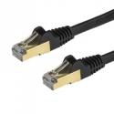 StarTech.com 2m CAT6A Ethernet Cable, 10 Gigabit Shielded Snagless RJ45 100W PoE Patch Cord, CAT 6A 10GbE STP Network Cable w / Strain Relief, Black, Fluke Tested / UL Certified Wiring / TIA - Category 6A - 26AWG (6ASPAT2MBK) - Patch cable - RJ-45 (M) to RJ-45 (M) - 2 m - STP - CAT 6a - molded, snagless - black