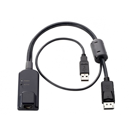 HPE KVM Console USB / DisplayPort Interface Adapter - Video / USB adapter - RJ-45 (F) to USB, DisplayPort (M) - 0