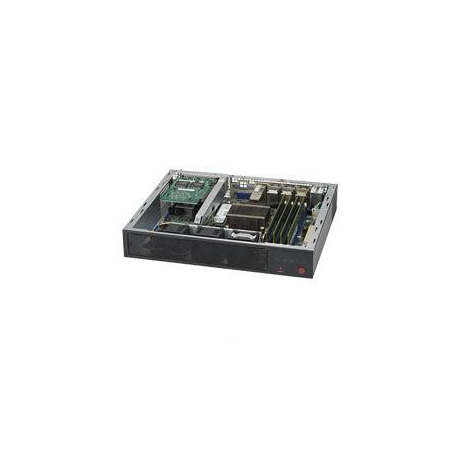 Supermicro SuperServer E300-8D - Server - Mini-1U - 1-way - 1 x Xeon D-1518  /  2.2 GHz - RAM 0 GB - no HDD - AST2400 - GigE, 10 GigE - no OS - monitor: none - black - 1