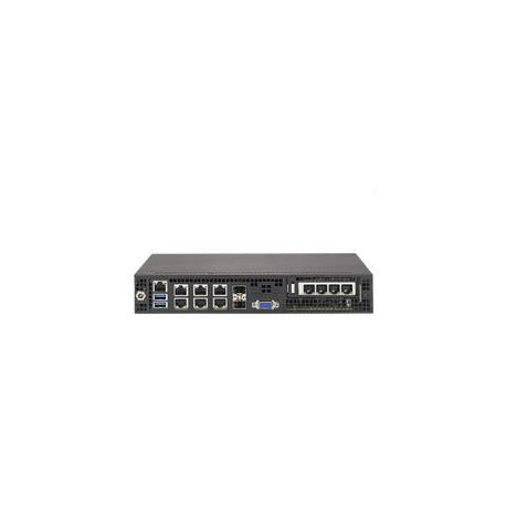 Supermicro SuperServer E300-8D - Server - Mini-1U - 1-way - 1 x Xeon D-1518  /  2.2 GHz - RAM 0 GB - no HDD - AST2400 - GigE, 10 GigE - no OS - monitor: none - black - 2