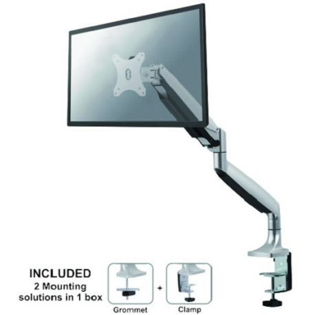 Neomounts by Newstar Select NM-D750 - Mounting kit - for LCD display (full-motion) - silver - screen size: 10"-32" - clamp mountable, grommet, desk-mountable - 5