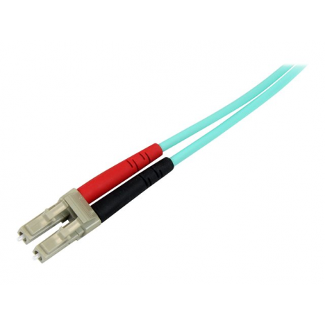 StarTech.com Aqua OM4 Duplex Multimode Fiber - 2m / 6 ft - 100 Gb - 50 / 125 - OM4 Fiber - LC to LC Fiber Patch Cable (450FBLCLC2) - Network cable - LC multi-mode (M) to LC multi-mode (M) - 2 m - fibre optic - duplex - 50 / 125 micron - OM4 - aqua - 4