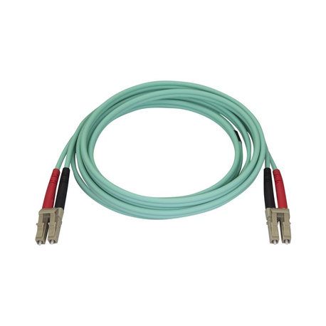 StarTech.com Aqua OM4 Duplex Multimode Fiber - 2m / 6 ft - 100 Gb - 50 / 125 - OM4 Fiber - LC to LC Fiber Patch Cable (450FBLCLC2) - Network cable - LC multi-mode (M) to LC multi-mode (M) - 2 m - fibre optic - duplex - 50 / 125 micron - OM4 - aqua - 5