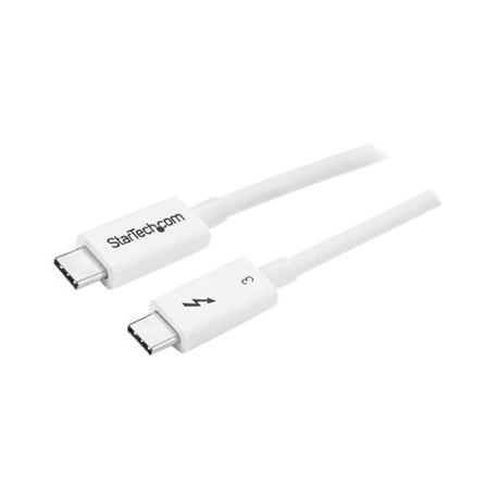 StarTech.com 40Gbps Thunderbolt 3 Cable - 1.6ft / 0.5m - White - 5k 60Hz / 4k 60Hz - Certified TB3 USB-C Charger Cord w / 100W Power Delivery (TBLT34MM50CW) - Thunderbolt cable - USB-C (M) to USB-C (M) - USB 3.1 Gen 2 / Thunderbolt 3 / DisplayPort 1.2 - 50 cm - 4K support - white - for P / N: CDP2HDUACP, CDP2HDUACPW, PEXUSB321C, TB33A1C - 3