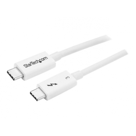 StarTech.com 40Gbps Thunderbolt 3 Cable - 1.6ft / 0.5m - White - 5k 60Hz / 4k 60Hz - Certified TB3 USB-C Charger Cord w / 100W Power Delivery (TBLT34MM50CW) - Thunderbolt cable - USB-C (M) to USB-C (M) - USB 3.1 Gen 2 / Thunderbolt 3 / DisplayPort 1.2 - 50 cm - 4K support - white - for P / N: CDP2HDUACP, CDP2HDUACPW, PEXUSB321C, TB33A1C - 5