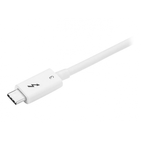 StarTech.com 40Gbps Thunderbolt 3 Cable - 1.6ft / 0.5m - White - 5k 60Hz / 4k 60Hz - Certified TB3 USB-C Charger Cord w / 100W Power Delivery (TBLT34MM50CW) - Thunderbolt cable - USB-C (M) to USB-C (M) - USB 3.1 Gen 2 / Thunderbolt 3 / DisplayPort 1.2 - 50 cm - 4K support - white - for P / N: CDP2HDUACP, CDP2HDUACPW, PEXUSB321C, TB33A1C - 6