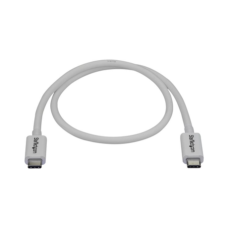 StarTech.com 40Gbps Thunderbolt 3 Cable - 1.6ft / 0.5m - White - 5k 60Hz / 4k 60Hz - Certified TB3 USB-C Charger Cord w / 100W Power Delivery (TBLT34MM50CW) - Thunderbolt cable - USB-C (M) to USB-C (M) - USB 3.1 Gen 2 / Thunderbolt 3 / DisplayPort 1.2 - 50 cm - 4K support - white - for P / N: CDP2HDUACP, CDP2HDUACPW, PEXUSB321C, TB33A1C - 7