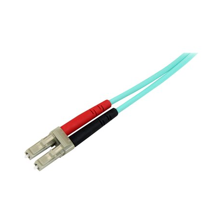 StarTech.com Aqua OM4 Duplex Multimode Fiber - 1m / 3 ft - 100 Gb - 50 / 125 - OM4 Fiber - LC to LC Fiber Patch Cable (450FBLCLC1) - Network cable - LC multi-mode (M) to LC multi-mode (M) - 1 m - fibre optic - duplex - 50 / 125 micron - OM4 - aqua - 3