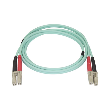 StarTech.com Aqua OM4 Duplex Multimode Fiber - 1m / 3 ft - 100 Gb - 50 / 125 - OM4 Fiber - LC to LC Fiber Patch Cable (450FBLCLC1) - Network cable - LC multi-mode (M) to LC multi-mode (M) - 1 m - fibre optic - duplex - 50 / 125 micron - OM4 - aqua - 7