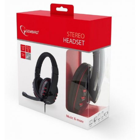Gembird GHS-402 - Gaming - headset - full size - wired - 3.5 mm jack - glossy black - 0