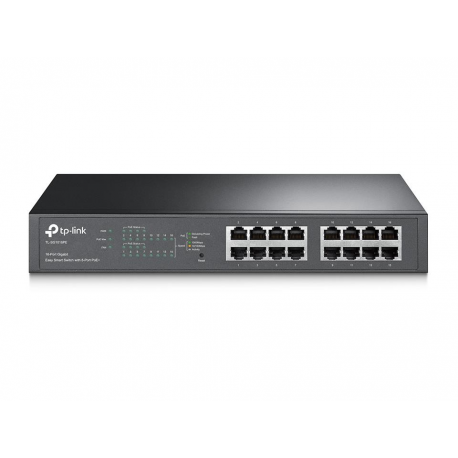 TP-Link TL-SG1016PE - Switch - smart - 8 x 10 / 100 / 1000 (PoE+) + 8 x 10 / 100 / 1000 - desktop, rack-mountable - PoE+ (110 W) - 2
