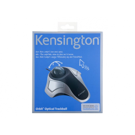 Kensington Orbit Optical Trackball - Trackball - right and left-handed - optical - 2 buttons - wired - USB - silver - 6