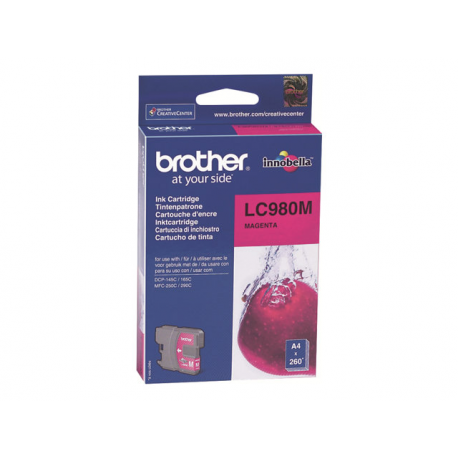 Brother LC980M - Magenta - original - ink cartridge - for Brother DCP-145, 163, 167, 193, 195, 197, 365, 373, 375, 377, MFC-250, 255, 290, 295, 297 - 1