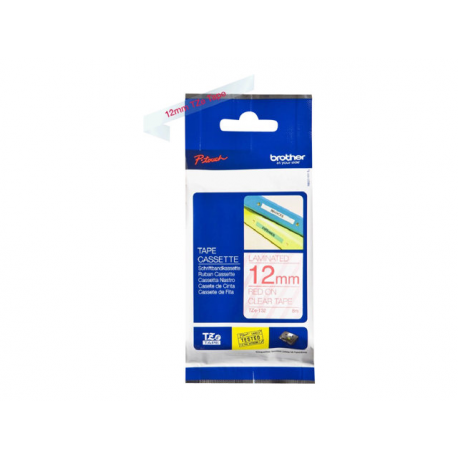 Brother TZe-132 - Red on clear - Roll (1.2 cm x 8 m) 1 cassette(s) laminated tape - for Brother PT-D210, D600, H110, P750, P950; P-Touch Cube PT-P300; P-Touch Cube Pro PT-P910 - 3