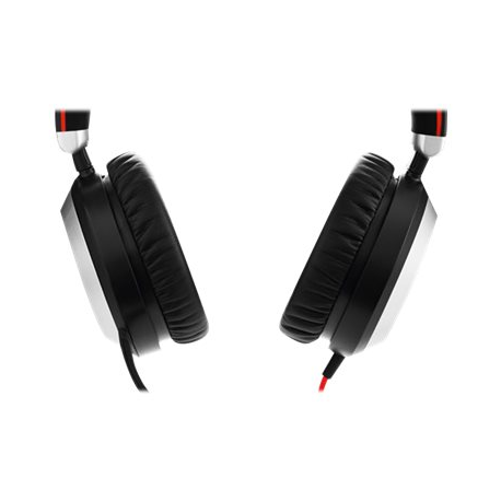 Jabra Evolve 80 MS stereo - Headset - full size - wired - active noise cancelling - 3.5 mm jack - Certified for Skype for Business - 5