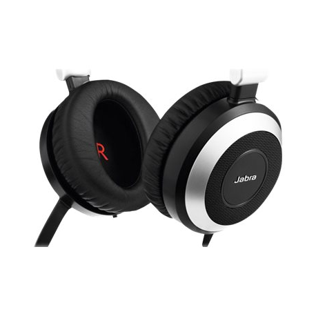 Jabra Evolve 80 UC stereo - Headset - full size - wired - active noise cancelling - 3.5 mm jack - 4