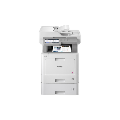 Brother MFC-L9570CDWT - Multifunction printer - colour - laser - 215.9 x 355.6 mm (original) - A4 / Legal (media) - up to 31 ppm (copying) - up to 31 ppm (printing) - 800 sheets - 33.6 Kbps - USB 2.0, Gigabit LAN, Wi-Fi(n), USB host, NFC - 7