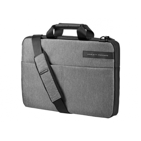 HP Signature Slim Topload Case - Notebook carrying case - 15.6" - black, heather grey - for HP 14, 15; Chromebook 14; Envy 15; ENVY x360; Pavilion 15; Spectre x360; Stream 11 - 1