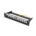DIGITUS Professional DN-91420 - Patch panel (blank) - STP - black, RAL 9005 - 1U - 10" - 12 ports