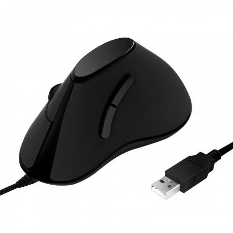 LogiLink Ergonomic Vertical - Vertical mouse - optical - 5 buttons - wired - USB - black - 0
