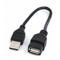 Cablexpert - USB extension cable - USB (F) to USB (M) - USB 2.0 - 15 cm - molded - black