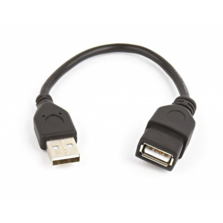 Cablexpert - USB extension cable - USB (F) to USB (M) - USB 2.0 - 15 cm - molded - black - 1