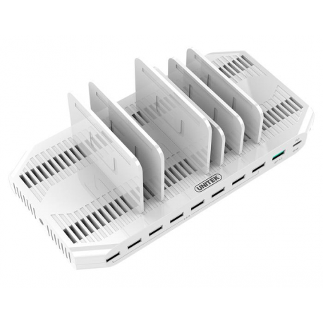 Unitek Y-2190 - Charging station + AC power adapter - 160 Watt - 3 A - PD, QC 3.0 - 10 output connectors - United States - 0